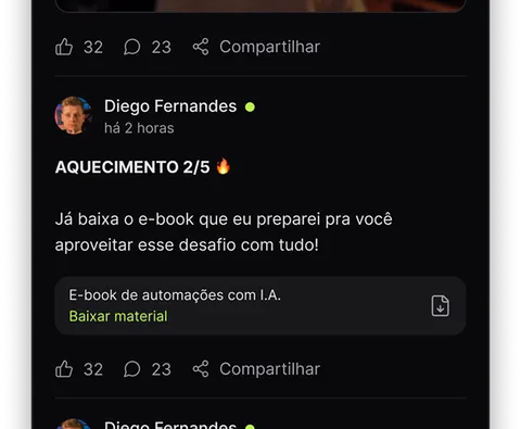 Feed de engajamento